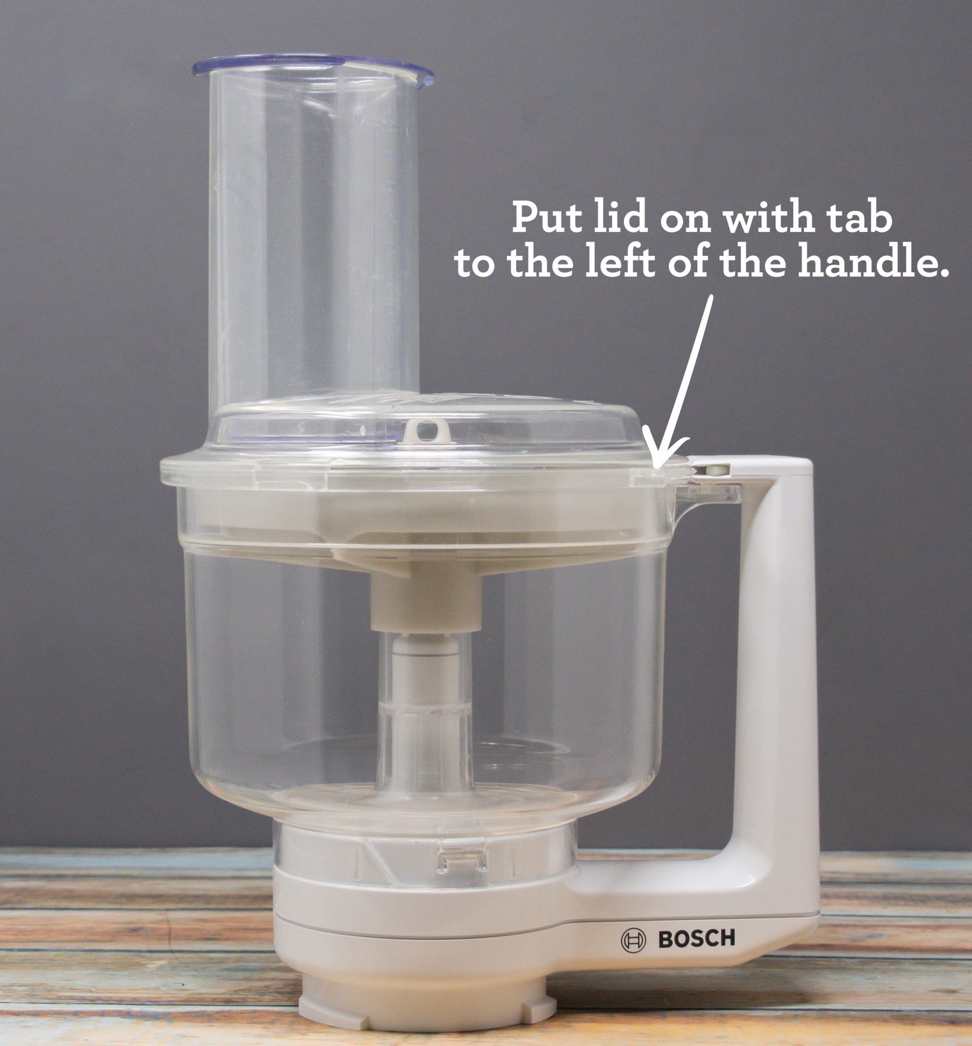 The Bosch Universal Food Processor Bosch Mixers USA   FoodProcessoranimated 0001 Put Lid On With Tab To The Left Of The Handle. 1904x2048 