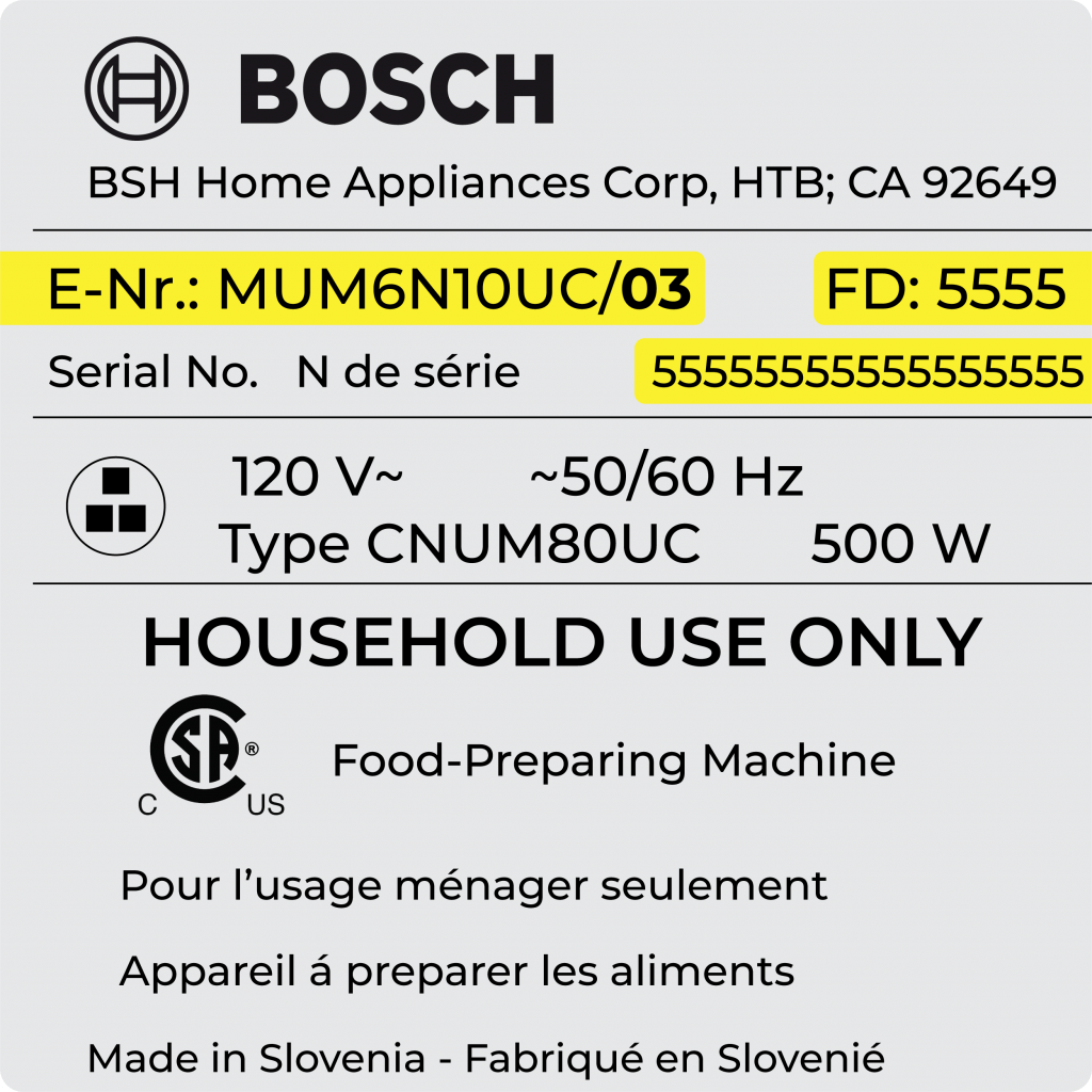 Warranty - Bosch Mixers USA